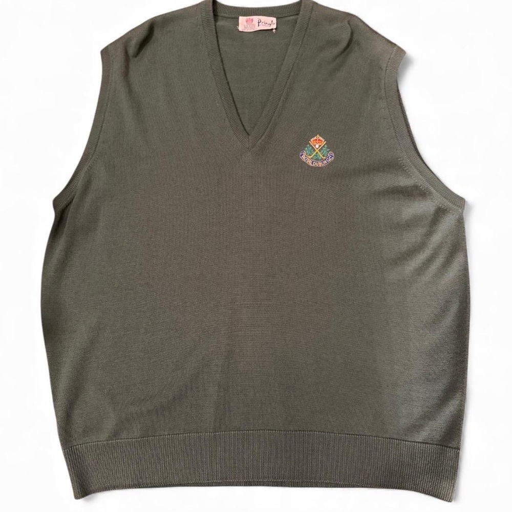 Vintage Pringle Royal Dublin GC Golf Vest XL Pure New Wool Royal Warrant